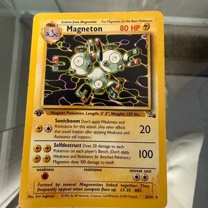 Pokemon Magneton Trading Card - Yellow and Silver